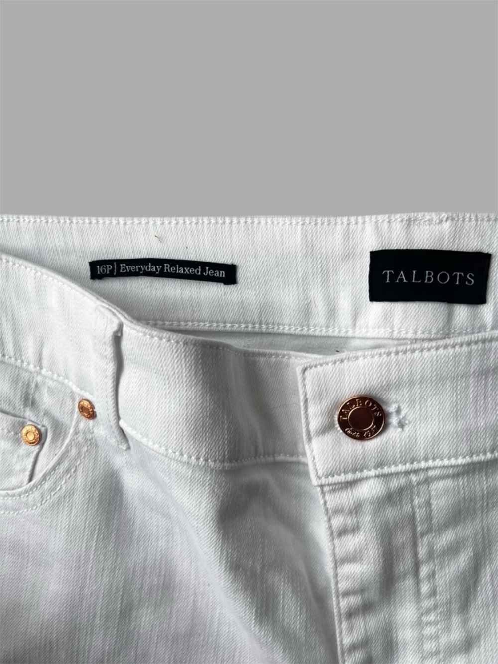 Talbots women’s everyday Jean in white denim ankle stretch pants NWT 16 petite - Picture 5 of 10